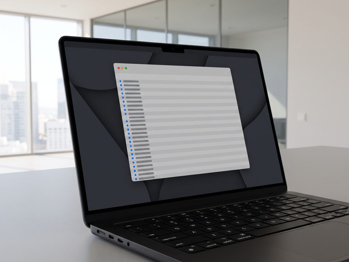 MDM endpoint monitoring on a MacBook Pro showing a long list of healthy managed devices